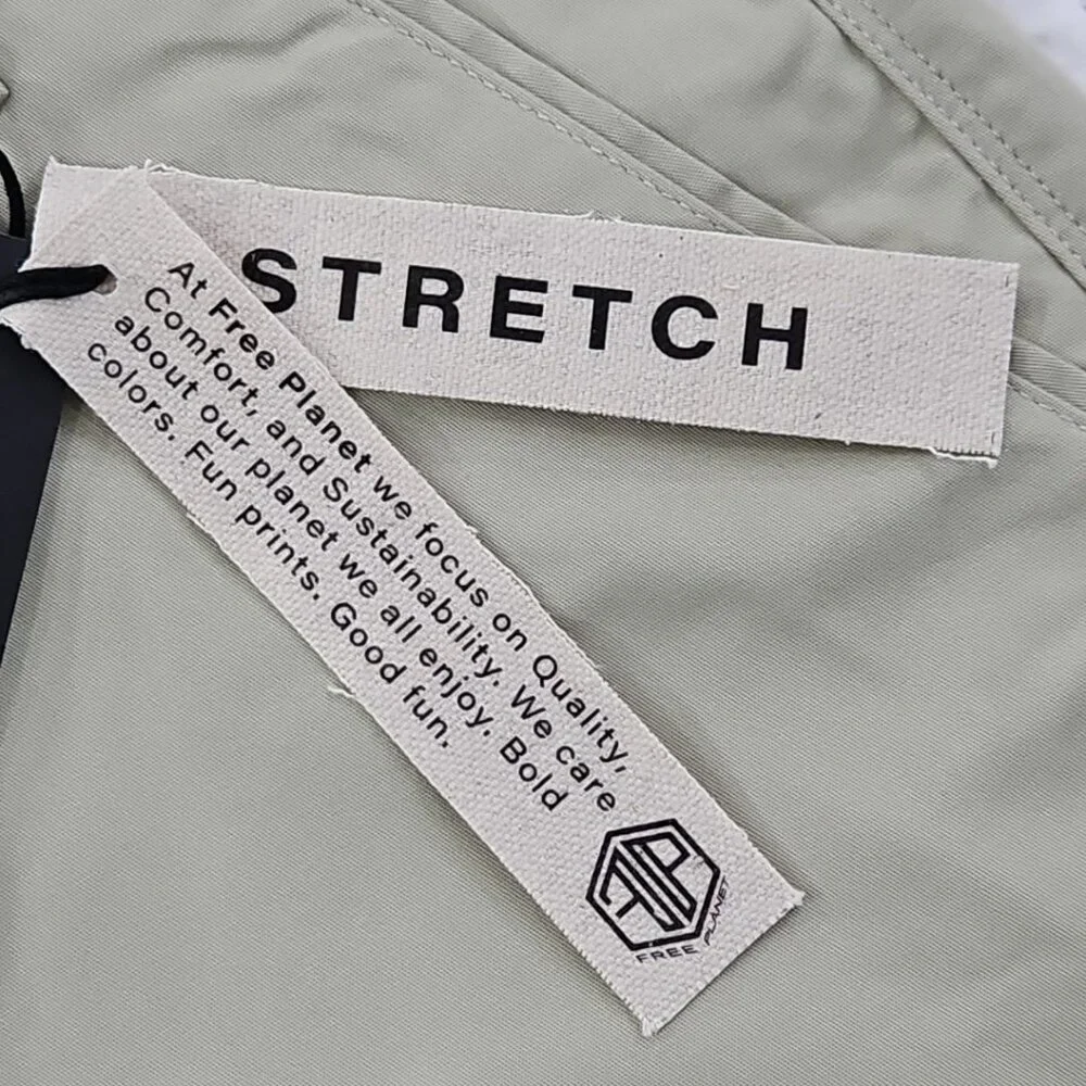 NWT‎ Free Planet Men's Stretch Chino Shorts Men's 28 Celadon Green 9